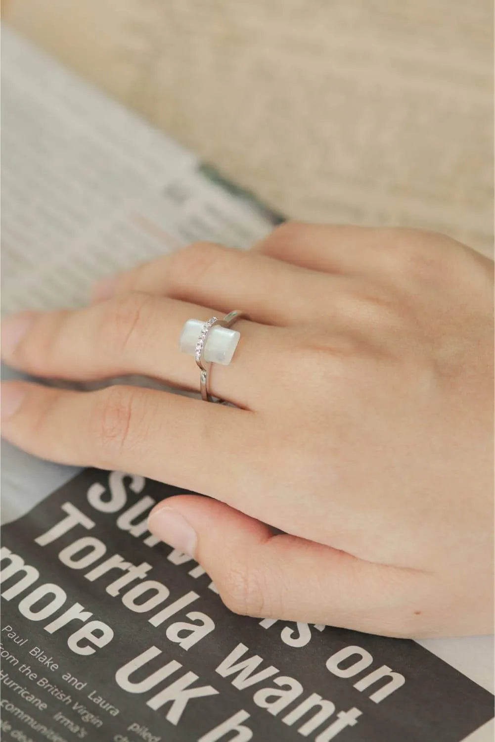 Natural Moonstone Platinum-Plated Ring Moonstone - Tophatter Daily Deals